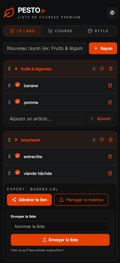 Écran Liste Principale